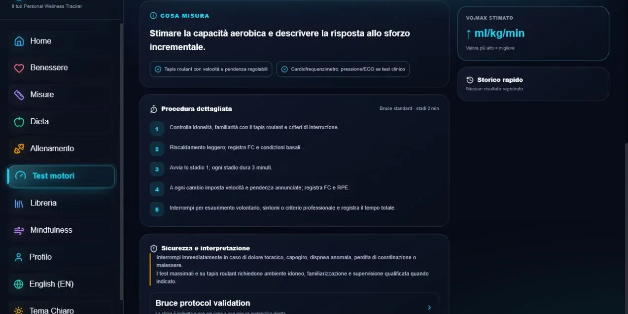 Protocollo guidato a stadi del Motor Lab